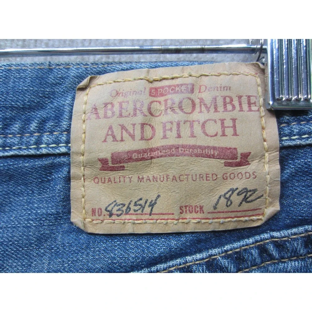 Vintage Abercrombie & Fitch Cut Off Jean Shorts Mens Blue Denim Lot D0257 34